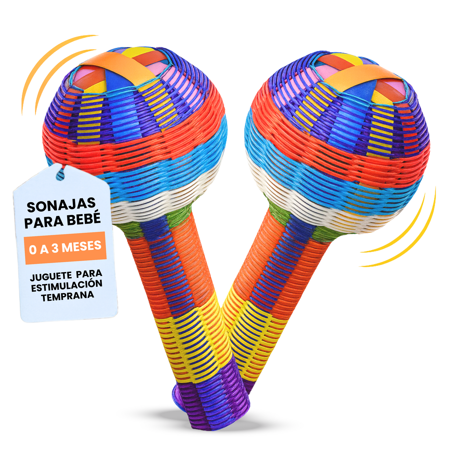 Calcetas y muñequeras con sonaja mapache