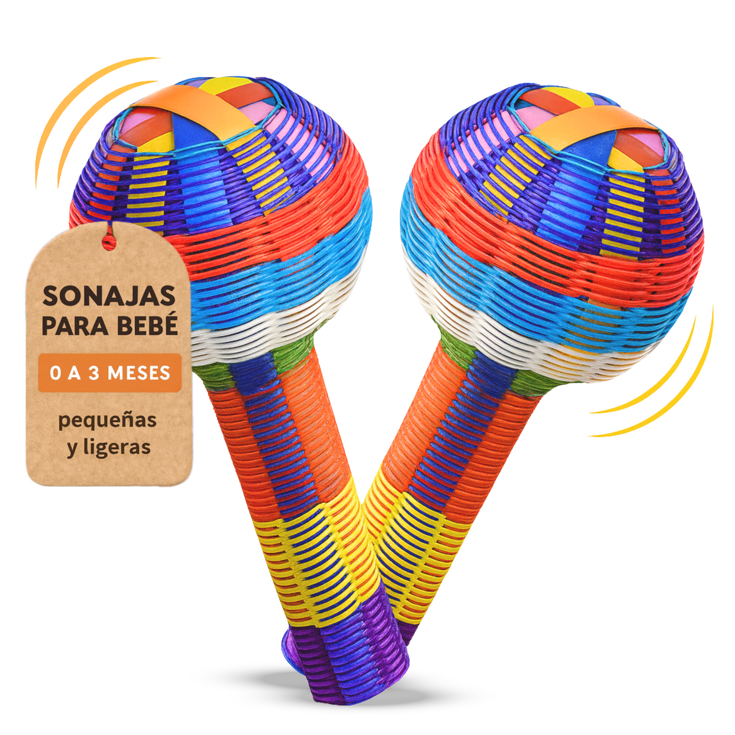 Calcetas y muñequeras con sonaja mapache